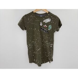 Gabbiano Boys Olive Green Patches Splatter Paint T-Shirt Limited‎ Edition 140